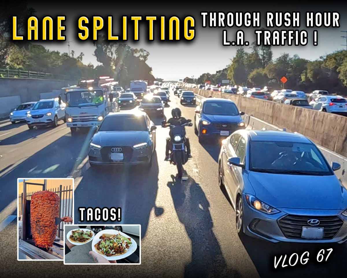 Lane splitting through rush hour L.A. traffic for TACOS! Vlog 67