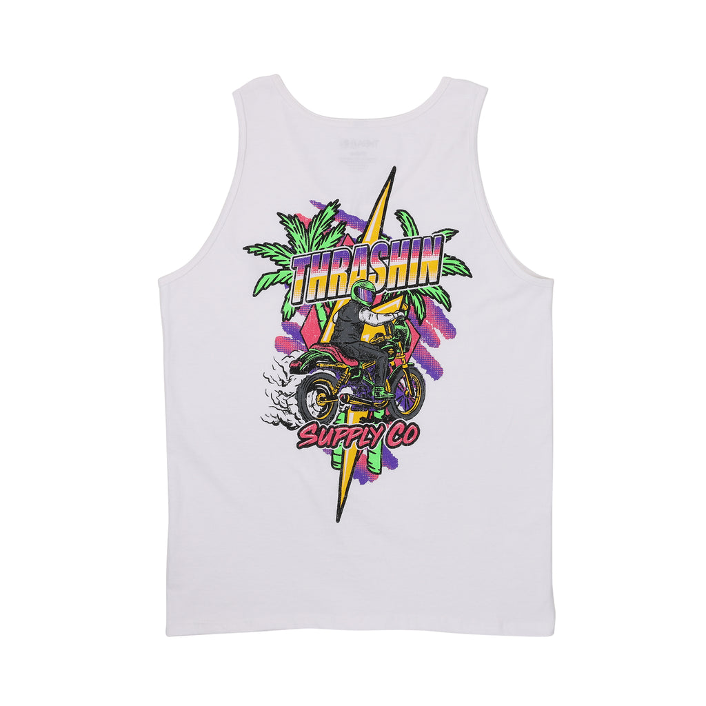 Thrashin Supply Co. Wide Open Summer Tank - White