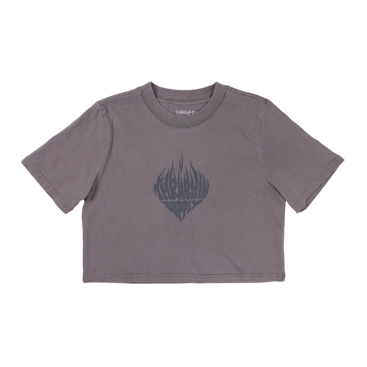 Heart Breaker - Women's Crop Tee - Faded Grey