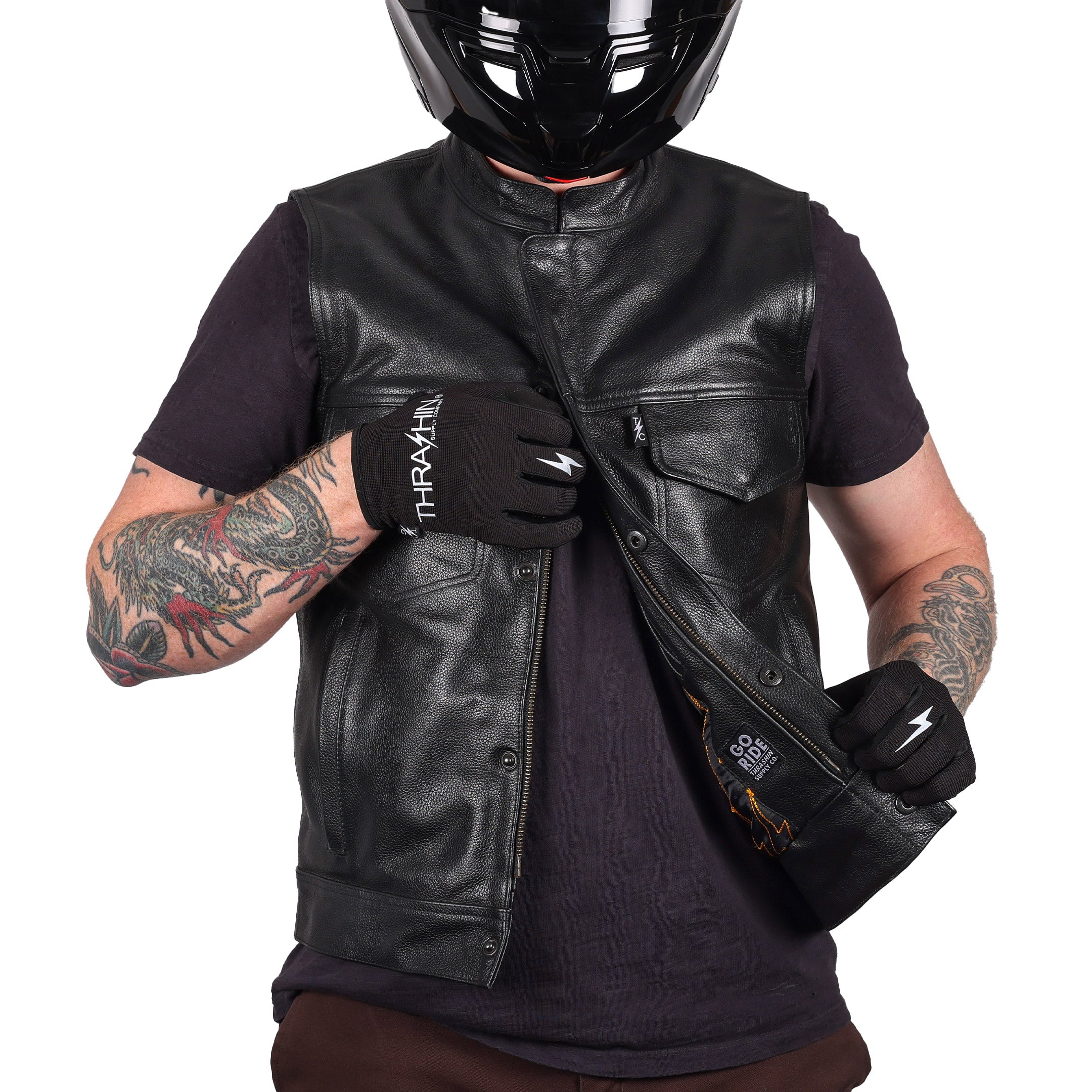 Leather riding outlet vests