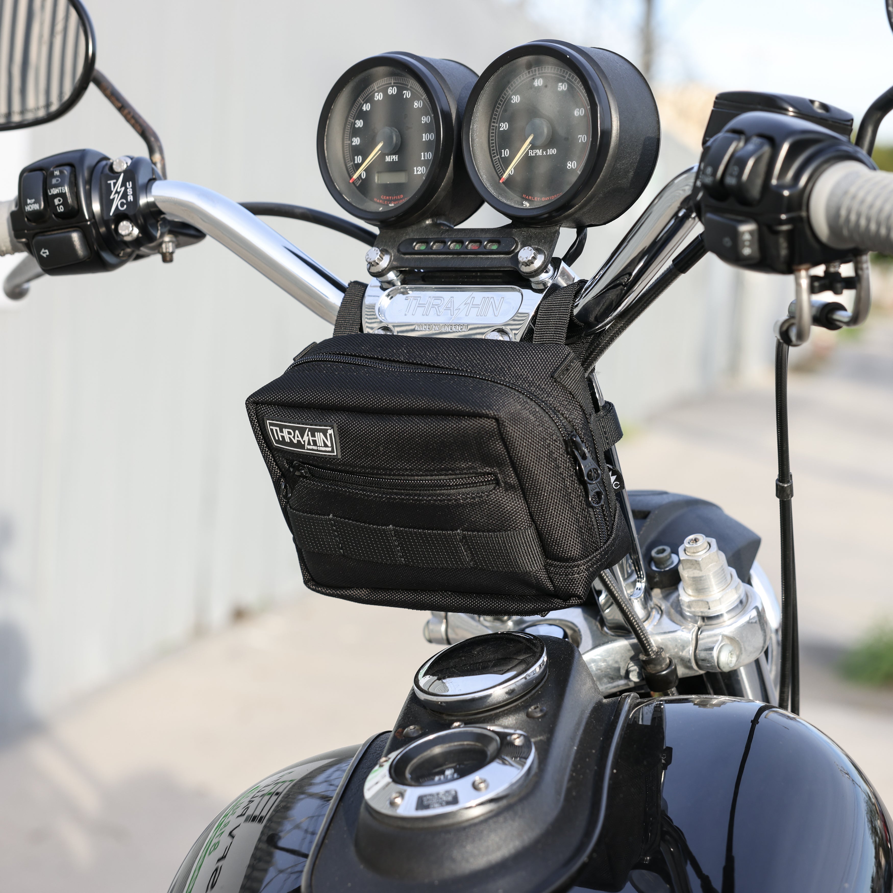 Motorcycle HandleBar Bag - Black – Thrashin Supply