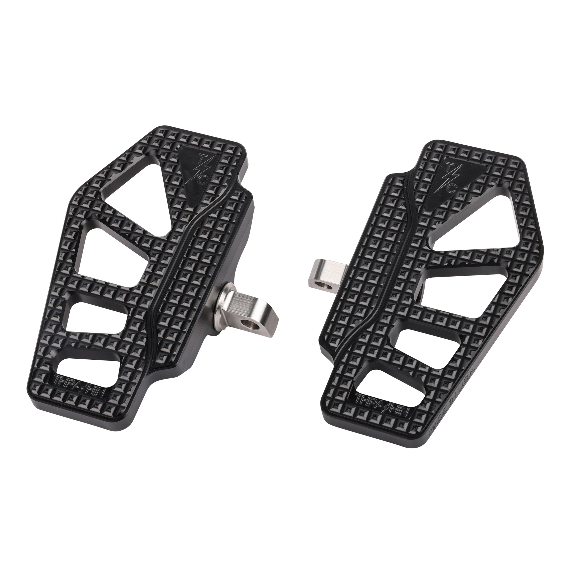 Apex Mini Floorboards - Black - Dyna, Sportster, FXR, Softail- SF